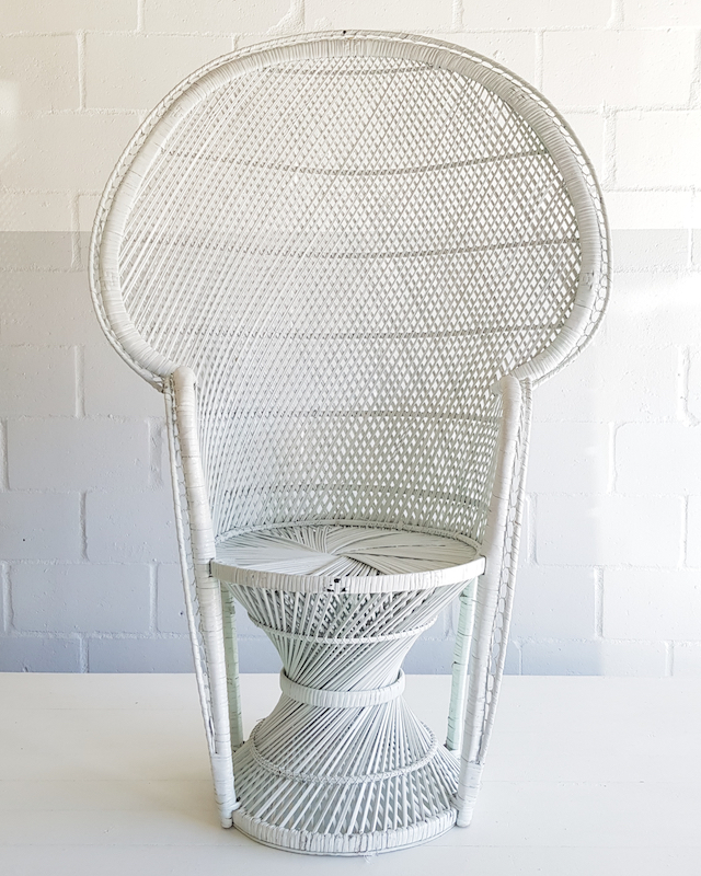 Peacock Wingback Chair - White
